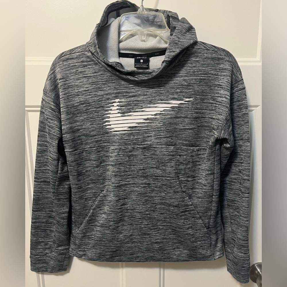 Youth Nike Hoodie, Sz L, Grey Space Dye Print
